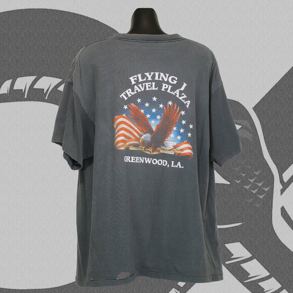 Vintage 3D Emblem T-Shirt Truckers Only Men's XXL Flying J Truck Stop - Picture 3 of 5
